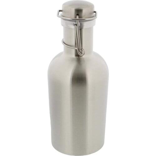 Stainless Steel Beer Growler 33 Oz 1L Flip Top Single Wall Growlers Homebrew Portable