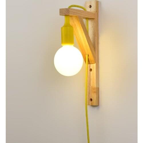 Simple bedroom bedside wall lamp led show Japanese aisle lamp Chinese style solid wood LED lamp Nordic modern hotel lamps