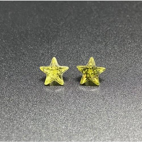Size 3x3mm~10x10mm 5A Quality Star Shape Olive Yellow Cubic Zirconia Stone Star Cut CZ Gems For DIY Jewelry Free Shipping