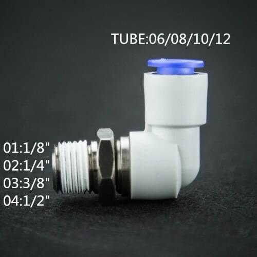 Tube size 6mm-01 1/8"/6m-02 1/4" PT thread KSL4M5 /KSL 6-03 3/8" series pneumatic tube fittng/Rotary fitting