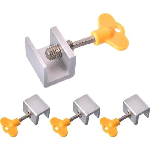 4/6/8Pcs Adjustable Sliding Window Safety Locks Stop Aluminum Alloy Door Frame Security Lock with Keys for Home and Office
