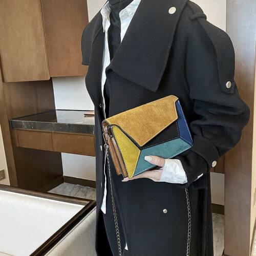 Crossbody Bags Women Shoulder Bag Purse Handbag Retro Bag Patchwork PU Leather Chain Fashion Contrast Color Designer Bags Ladies