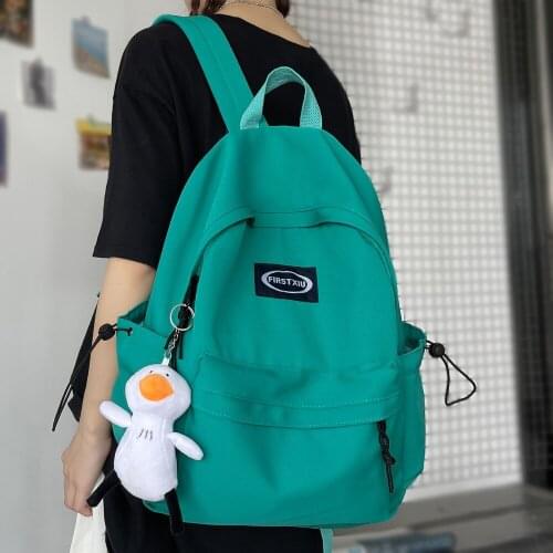 Female Laptop Cute Waterproof Backpack Solid Color Travel Women Kawaii Book Bag Girl College Bag Fashion Ladies Student Backpack