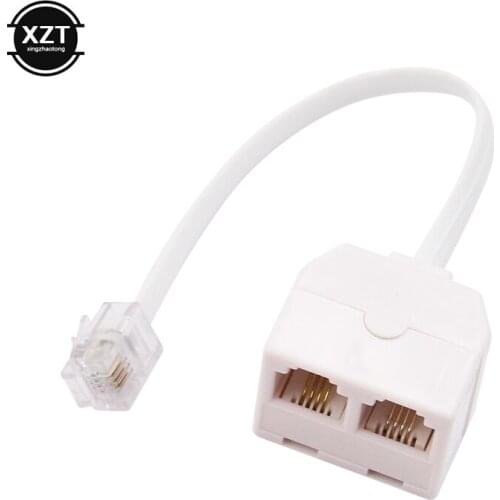 10 pcs RJ11 telephone line male to double RJ11 female Plug adapter splitter