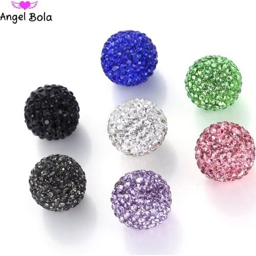 10Pcs Wholesale Pryme Angel Bola Multicolor 16mm Ringing Ball Jewelry Parts Crystal Inlaid Maternity Ball in Pendants P001