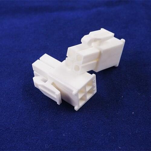 100pcs Plug Housing 2x2 Position 4 Pin Connector 4.14 mm 0.163" Dual Row Mini Universal Mate-N-Lok Rectangular Cross 1-172167