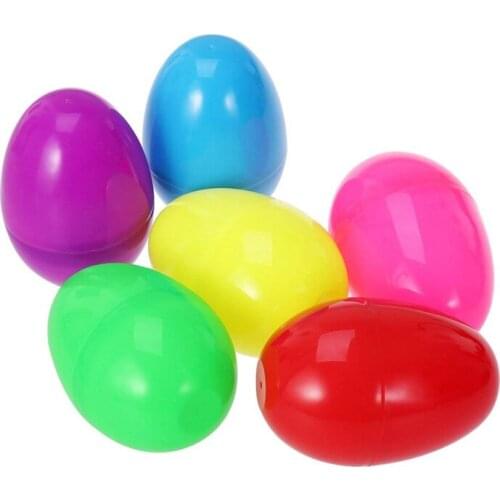 12PCS Easter Plastic DIY Decoration for Easter Eggs Hunting Game Easter Gift Stuffer Easter Party 6cm (Assorted Colors)