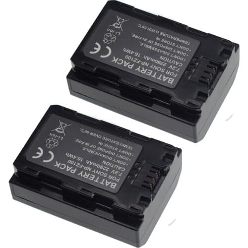 2-Pack ) NP-FZ100 NP FZ100 Camera Battery for Sony Alpha A7 III, A7R III, A7R IV, A9, Alpha 9, A7R3