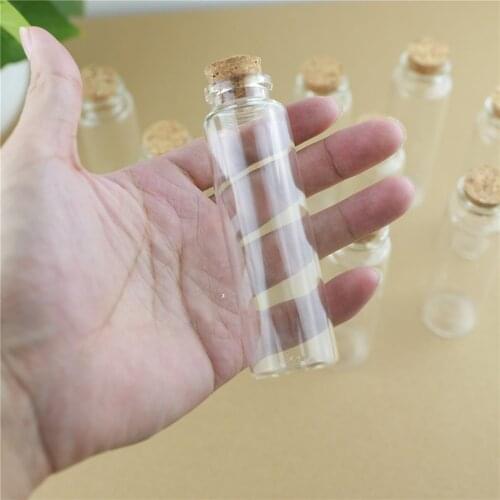24pcs/lot 30*100mm 50ml Glass Jars Test Tube Cork Glass Bottle Stopper Crafts Storage Transparent Container Gift Vial Bottles