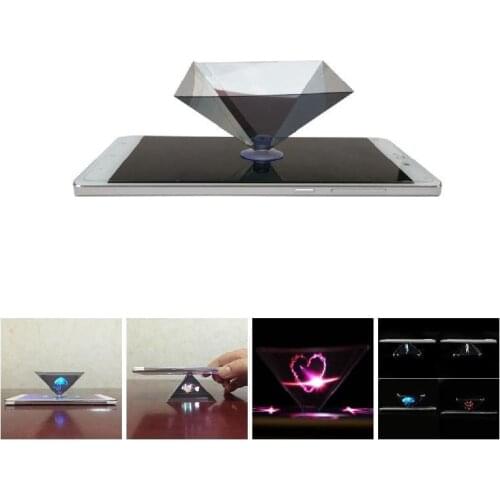 3D Hologram Pyramid Display Projector Video Stand Universal For Smart Mobile Phone In Stock