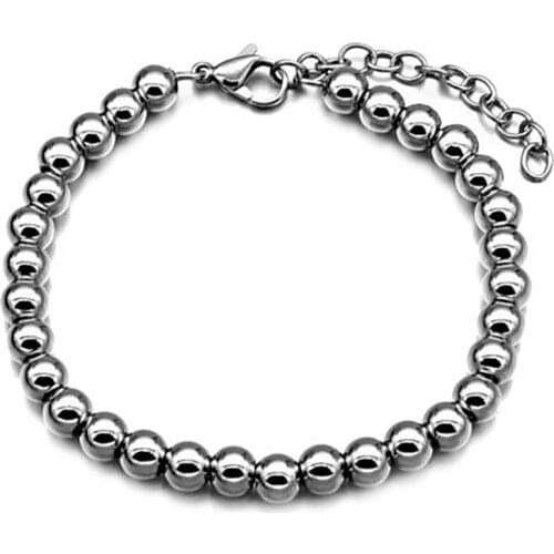 New fashion stainless steel perforated beads chain bracelet four colors choose men and women gift jewelry lobster clasp bracelet