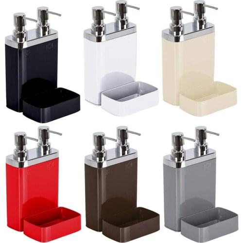 Double Liquid Soap Dispenser Bathroom Equipment With For Kitchen Sponge Bathroom Accessories 7 Different Colours Washing Tools