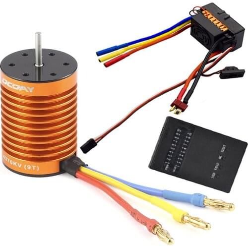 Hot sale waterproof 9T 4370KV 4Pole Sensorless Brushless Motor with 60A Electronic Speed Controller Combo Set for Car