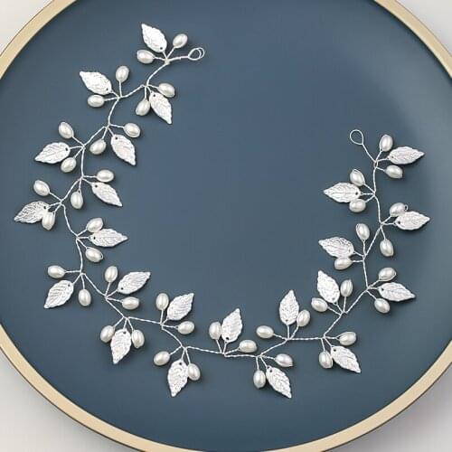 Hot Wedding Headbands Headdress Bridal Hair Band Gold Silver Color Crystal Freshwater Pearls Handmade Hair Ornaments Accessories