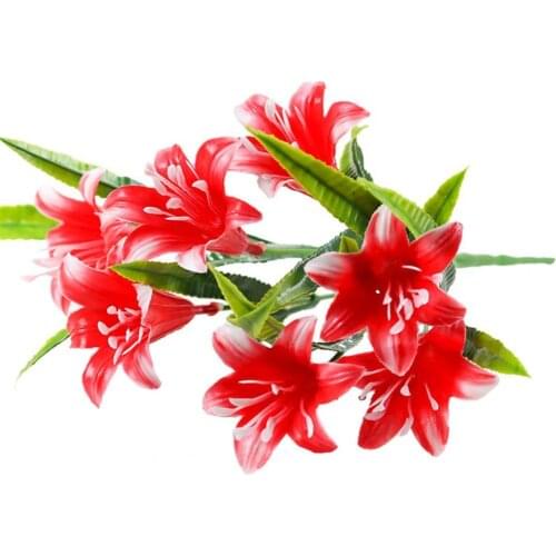 Potted Plant Artificial Plastic Lily Simulation Flowers Photo Props Home Decor
