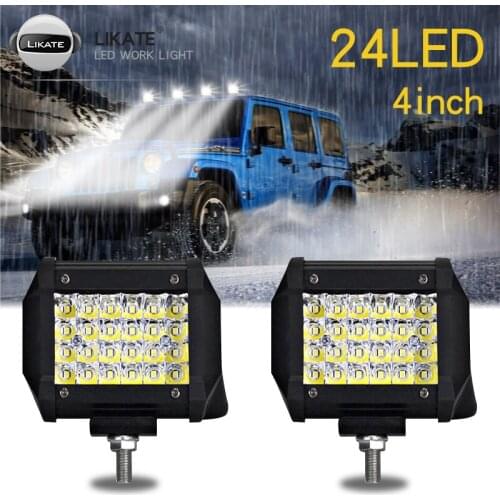 LKT 4'' 72W Work Light Led Fog Lights For Trucks Cars Led Work Light Bar For 4x4 Tractor Off Road SUV Boat 12V 24V Headlight