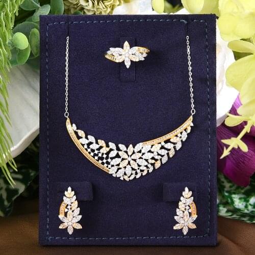 Missvikki Romantic Luxury Retro Cute Necklace Earrings Ring Jewelry Set For Women Wedding Party Show Accessories High Quality