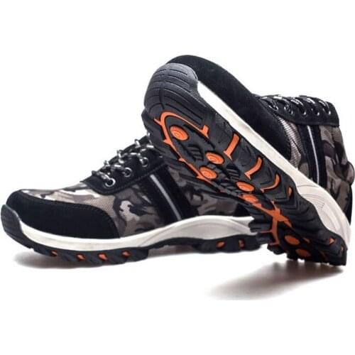 35-48 Unisex Non-slip Breathable Wear Work Shoes Outdoor Camouflage Black Steel Toe Cap Anti-mite Protection Boots Fast Send