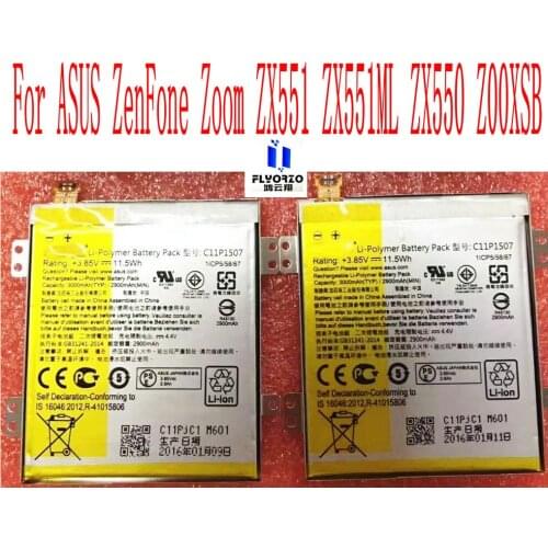 100% New High Quality 2900mAh C11P1507 Battery For ASUS ZenFone Zoom ZX551 ZX551ML ZX550 Z00XSB Mobile Phone