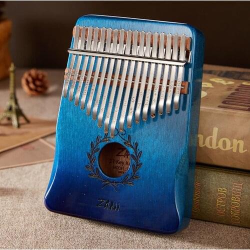 Mahogany 17-tone Thumb Piano C-tune Music Keyboard Kalimba Portable Small Musical Instrument Olive Branch Pattern