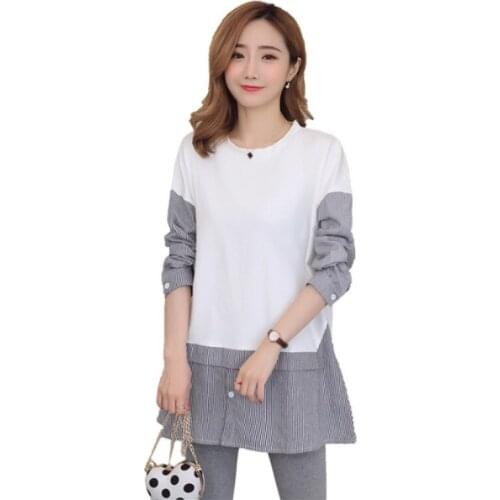 2020 Maternity Dress For Pregnant Womens Spring and Autumn Clothes Clothing New Tops Striped Long-sleeved Loose Dresses Gravida