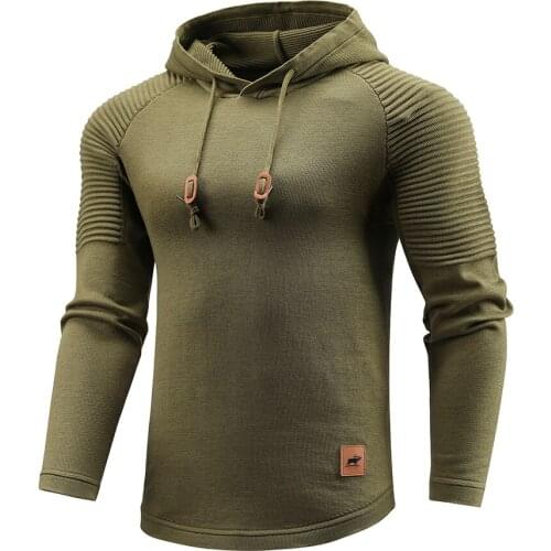 QSuper Autumn Men Hoodies Super Resilience Solid Color Hoodie Man Clothing Sport&Casual Function Pullover Hooded Men Sweatshirts