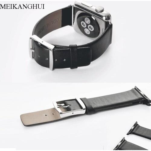MEIKANGHUI Genuine Leather Watchbands for Women &Men Fits-all of Apple Watch Series 1 & 2 38 mm 42 mm Watch Straps High Quality