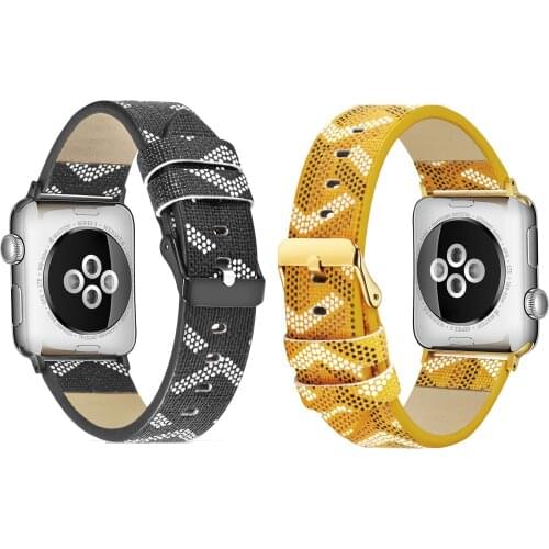 Fashion Genuine Leather for Apple Watch Bands 38 40mm 42 44mm for iWatch SE Womens Strap Classic Wristband Series 6 5 4 3 2