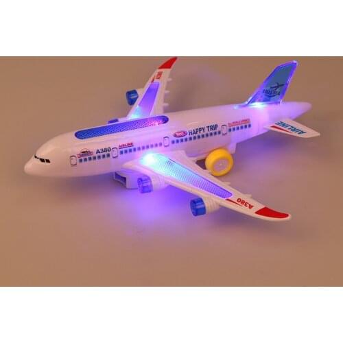 DIY Electric Airplane Moving Flashing Lights Sounds Kids Toy Aircraft Gift Airplane Toys Hot Sales