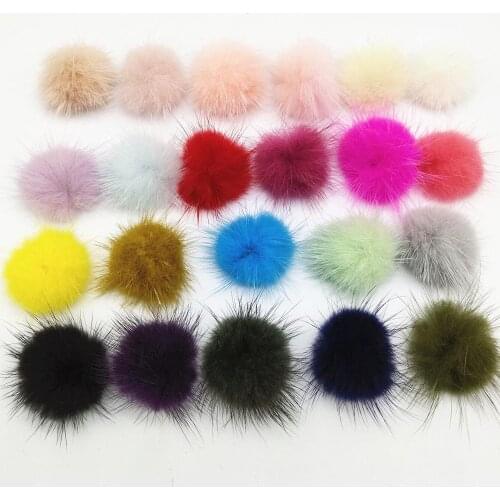 10PCS 30mm 22 Colors High Quality Handmade Mink Hair Bulb Rabbit Hair Ball Connectors Charm For Jewelry Making