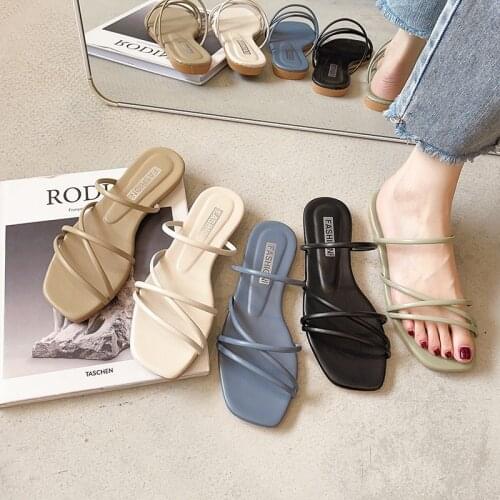 2021 women Slippers Female Shoes Woman Beach Ladies Slides Flats Shoes Home House Slipper Outdoor Footwear Sandals Flip Flops