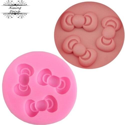 Lovely bow shaped cake mold food grade silicone mold soft candy cupcakes decoration tool silicone frame mold