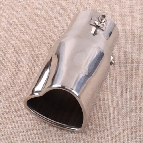 Universal Car Silver Stainless Steel Heart Shape Tail Inlet Exhaust Muffler End Tip Pipe Cover
