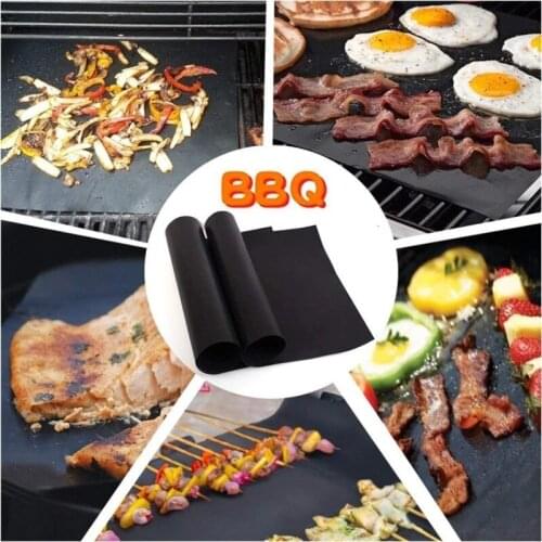 1-10pcs Barbecue Grill Mat Reusable Non-stick BBQ Cooking Baking Mats Covers Sheet Foil BBQ Liner Tool 33*40cm 0.2cm Thick 5z