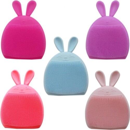 1 Pcs Rabbit Facial Cleansing Brush Multifunctional Silicone Facial Cleansing Brush Manual Massage Cleansing Makeup Brush