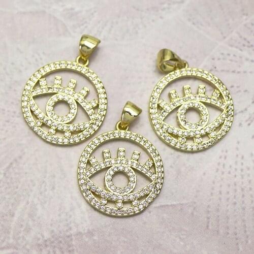 10Pcs Round Eyes jewelry pendant Zircon eyes jewelry pendants for women accessories pendants 7299