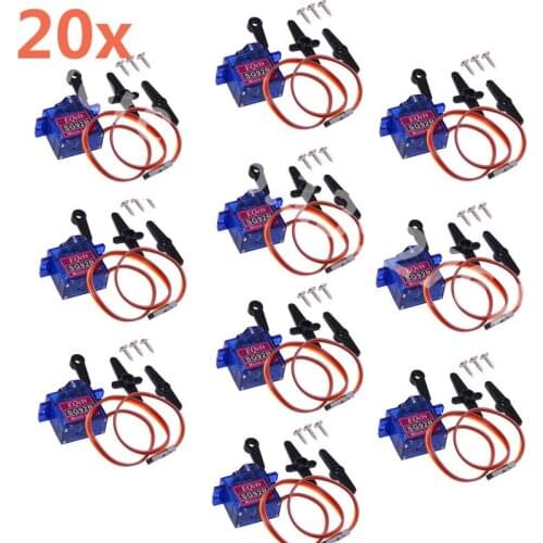 20pcs Micro 9g Servo Nylon Carbon Fiber Gears SG92R Replace SG90 For RC Model Aeromodelling Helicopter Airplane RC Car Boat Part
