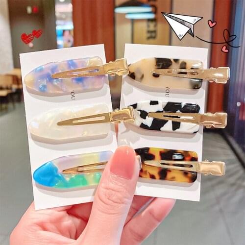 2021 Women Seamless Hairpin Acetate Gradient Barrettes Bangs Clip Cute Simple Girl Makeup Clips Hairpins Ins Hair Accessories