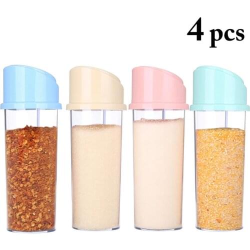 4pcs Spice Jar Set Salt and Pepper Seasoning Bottle Kitchen Condiment Cruet Storage Container Spice Bottles Seasoning Shaker