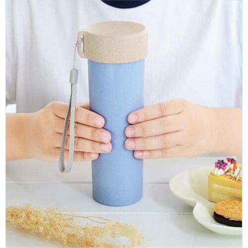 480ML Eco-Friendly Drinkware Outdoor Sport Travel Bottle Coffee Drinking My Water Bottle With Wheat Straw Bottle
