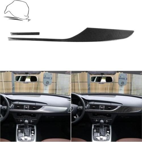 For Audi A6 S6 C7 A7 S7 4G8 2011-2018 Accessories Carbon Fiber Interior Center Console Car Dashboard Trim Strip Cover Sticker