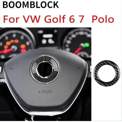 Car Steering Wheel Ring Circle Cover carbon fiber Auto for VW Volkswagen golf 6 7 POLO CC Tiguan PASSAT TOURAN Scirocco BEETLE
