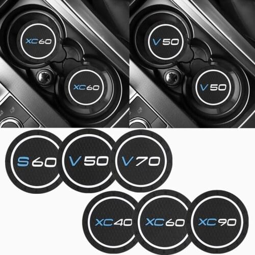 2PCS Car Water Cup Bottle Holder Anti-slip Pad Mat Silica Gel for Volvo Volvo XC40 XC90 XC70 S60 S80 S90 C30 V70 V90