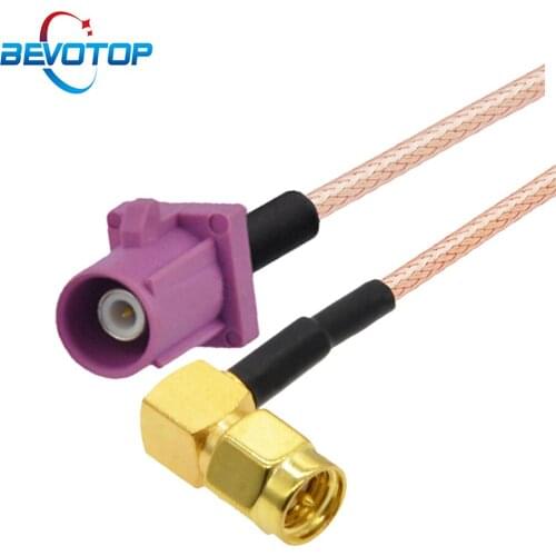 BEVOTOP Elbow SMA Male Right Angle to Fakra H Male Extension Cable Antenna Adapter Pigtail for Radio Controlled Parking Heating