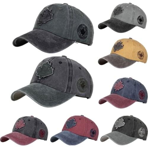 Washed Cotton Men Maple Leaf Baseball Cap for Women Snapback Hat Animal Embroidery Bone Caps Gorras Casual Casquette Men