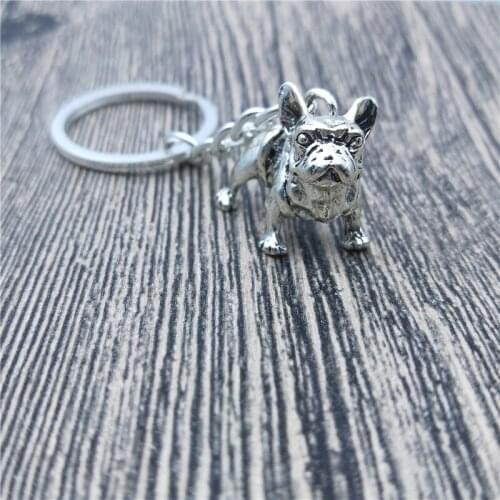New French Bulldog Key Chains Fashion Pet Dog Jewellery Trendy French Bulldog Car Keychain Bag Keyring For Women Men
