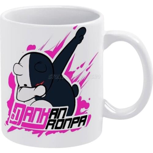 DANKanronpa Monokuma White Mug White Ceramic Tea Cup Birthday Gift Milk Cups and Mugs Danganronpa Monokuma Dab Anime Bear