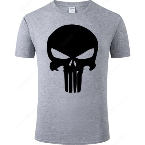 100% Cotton Punisher T Shirt Men Women 2021 Summer Short Sleeve Skull Print T-shirt Harajuku Tops Cool Tee Brand Clothes J41