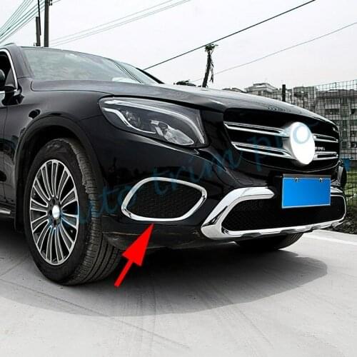 Chrome Moulding Head Front Grille Fog Light Lamp Cover Trim Fit For Mercedes Benz GLC X253 2016 2017 2018 Accessories