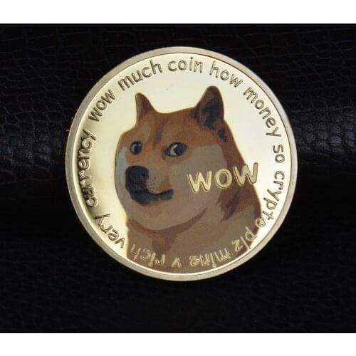 Creative Souvenir Gold Plated Bitcoin Doge Coin Collectible Great Gift Dog Coin Art Collection Physical Gold Commemorative Coin